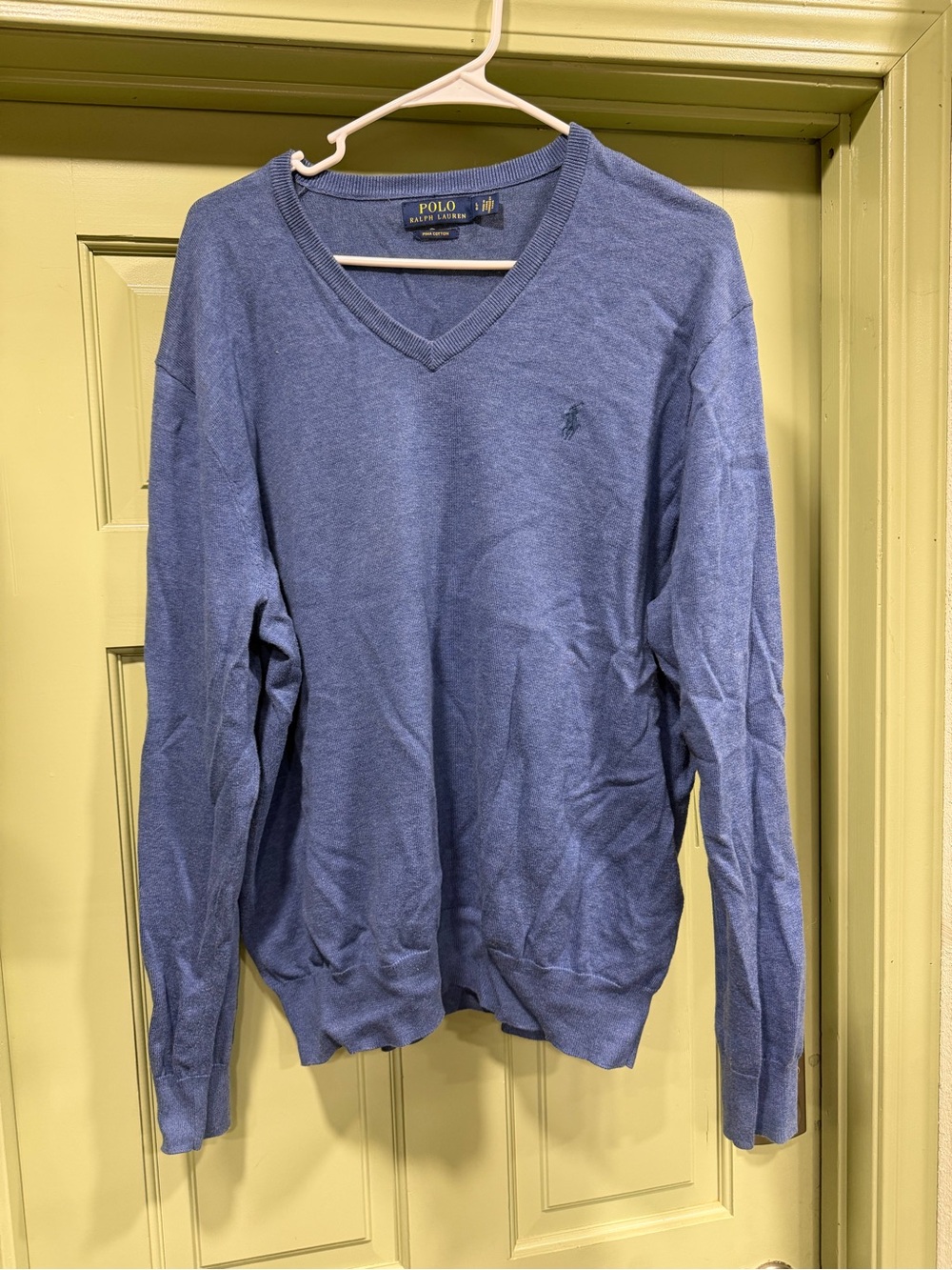 Ralph Lauren Men's Slate Blue V-Neck Sweater